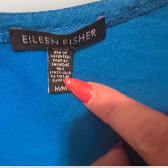 Eileen Fisher Jersey Teal Blue Scoop Neck Soft Tunic Long Blouse/dress Sz Med - Picture 9 of 15